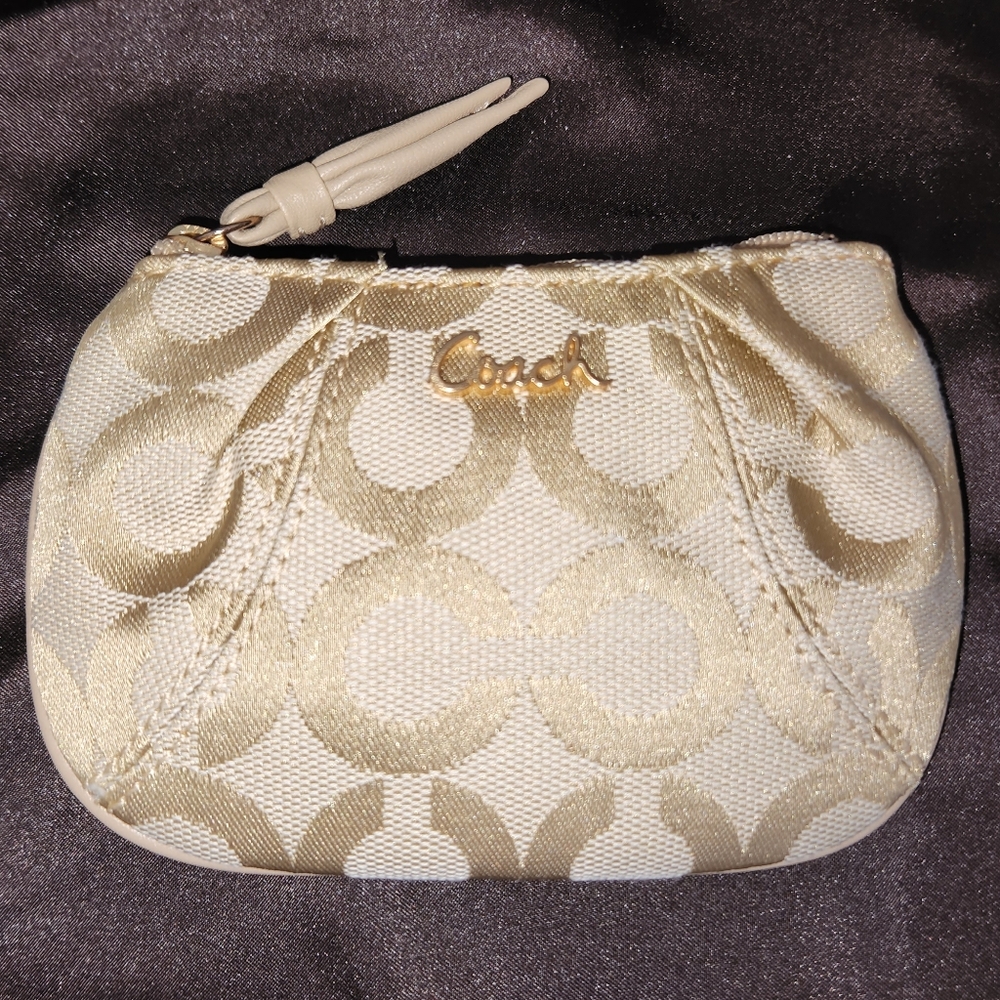Coach Parker Op Art Beige Mini Skinny Pouch